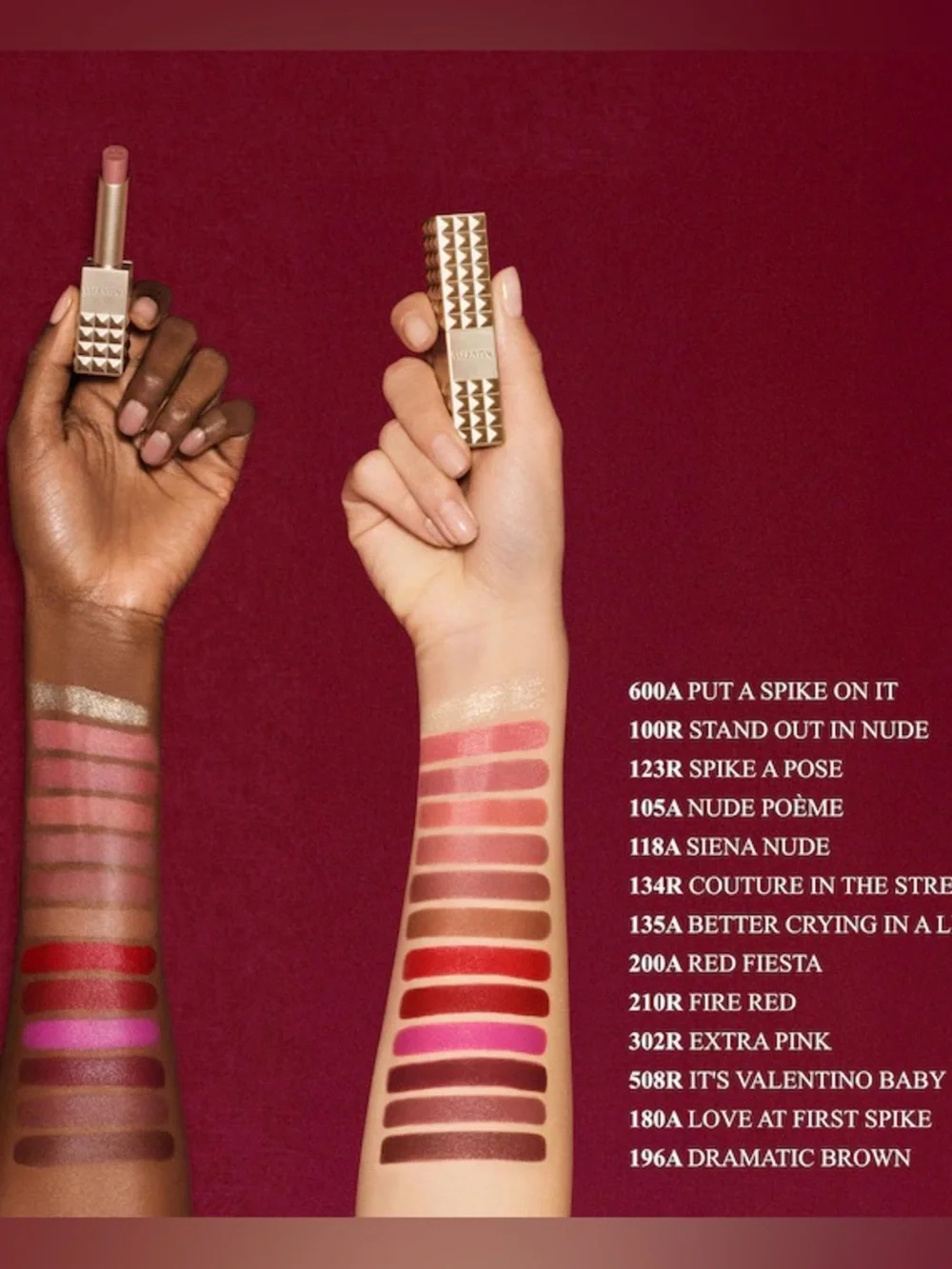 Valentino Spike Buttery Matte Refillable Lipstick 123R Spike A Pose NWT